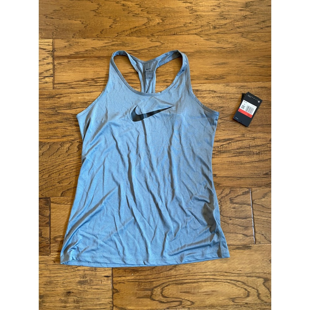 Nike Womens Dri-FIT Training Racerback Tank Top Slim Fit Gray DC7208-084 Large
